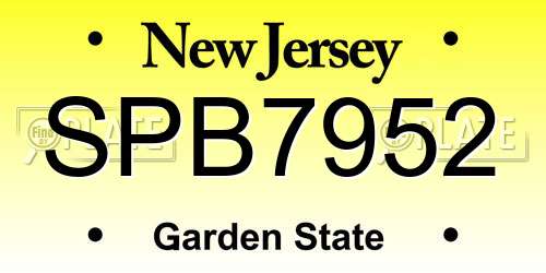 SPB7952 New Jersey License Plate