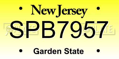 SPB7957 New Jersey License Plate