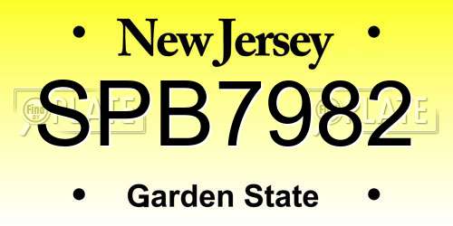 SPB7982 New Jersey License Plate