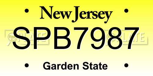 SPB7987 New Jersey License Plate