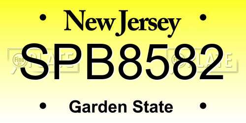 SPB8582 New Jersey License Plate