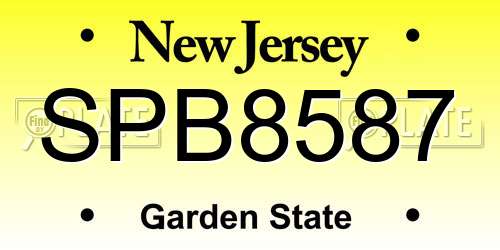SPB8587 New Jersey License Plate