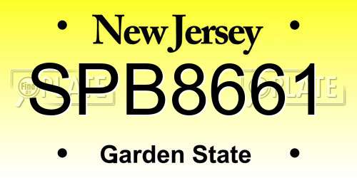 SPB8661 New Jersey License Plate