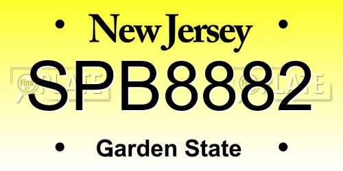 SPB8882 New Jersey License Plate