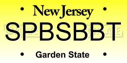 SPBSBBT New Jersey License Plate