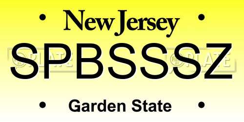 SPBSSSZ New Jersey License Plate