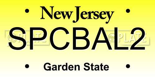 SPCBAL2 New Jersey License Plate