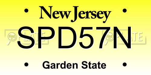 SPD57N New Jersey License Plate