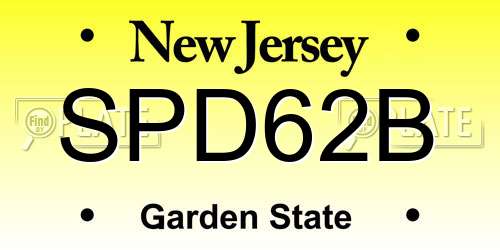 SPD62B New Jersey License Plate