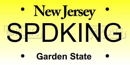 SPDKING New Jersey License Plate