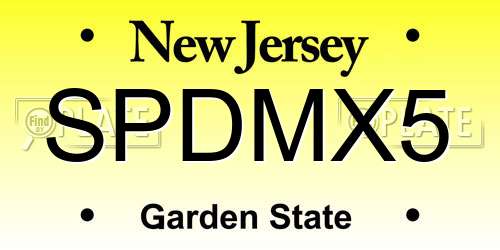 SPDMX5 New Jersey License Plate
