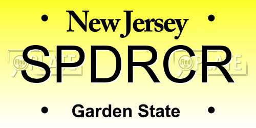 SPDRCR New Jersey License Plate