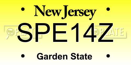 SPE14Z New Jersey License Plate