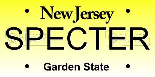 SPECTER New Jersey License Plate