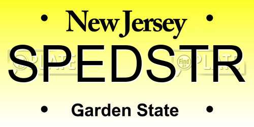 SPEDSTR New Jersey License Plate