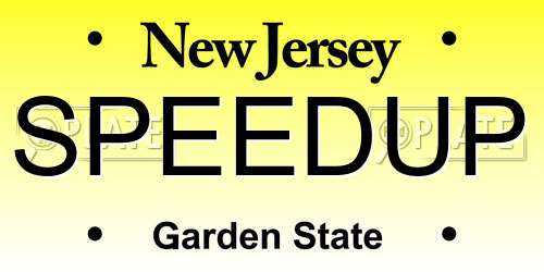 SPEEDUP New Jersey License Plate