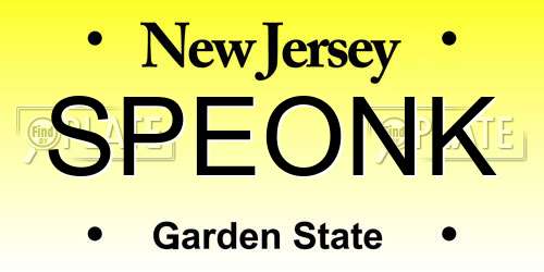 SPEONK New Jersey License Plate