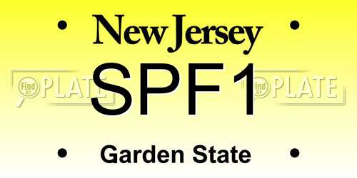 SPF1 New Jersey License Plate