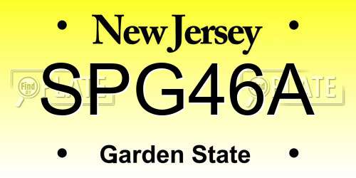 SPG46A New Jersey License Plate