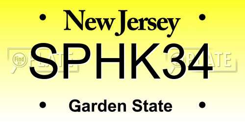 SPHK34 New Jersey License Plate