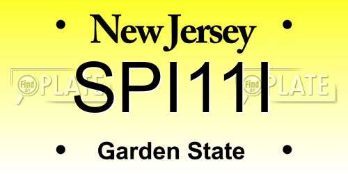 SPI11I New Jersey License Plate