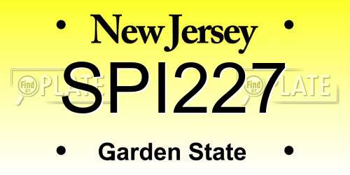 SPI227 New Jersey License Plate