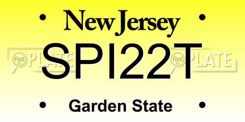 SPI22T New Jersey License Plate