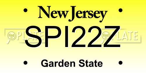 SPI22Z New Jersey License Plate