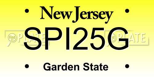 SPI25G New Jersey License Plate