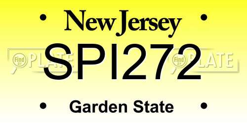 SPI272 New Jersey License Plate