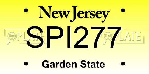 SPI277 New Jersey License Plate