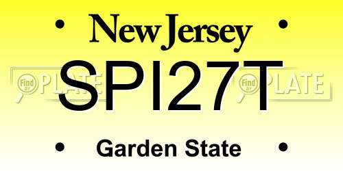 SPI27T New Jersey License Plate