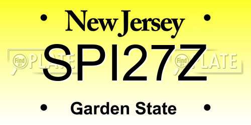 SPI27Z New Jersey License Plate