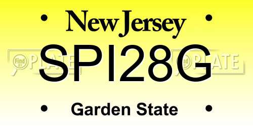 SPI28G New Jersey License Plate