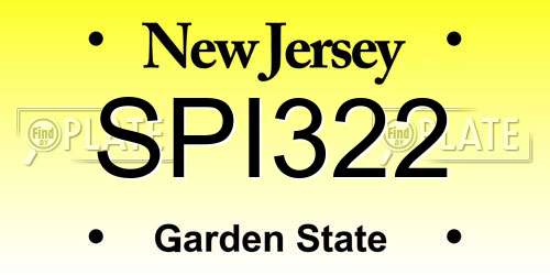 SPI322 New Jersey License Plate