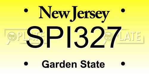 SPI327 New Jersey License Plate