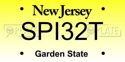 SPI32T New Jersey License Plate