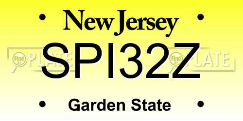 SPI32Z New Jersey License Plate