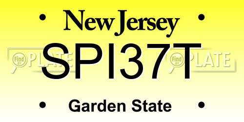 SPI37T New Jersey License Plate