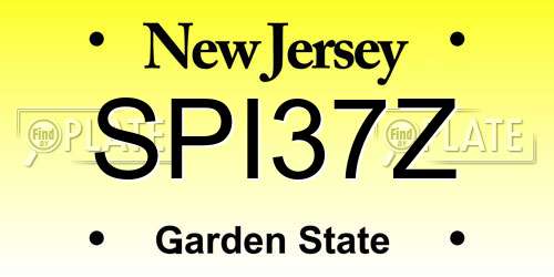 SPI37Z New Jersey License Plate