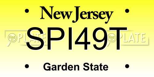 SPI49T New Jersey License Plate
