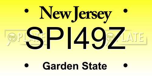 SPI49Z New Jersey License Plate