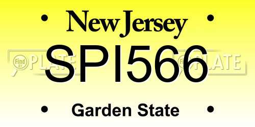 SPI566 New Jersey License Plate