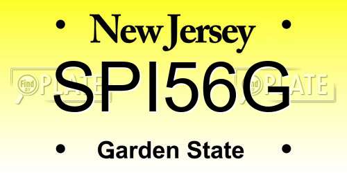 SPI56G New Jersey License Plate