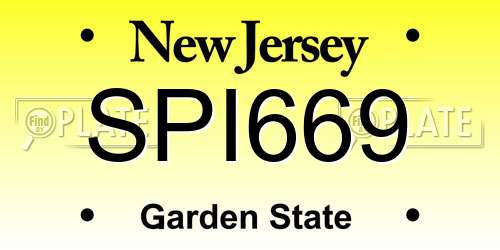 SPI669 New Jersey License Plate