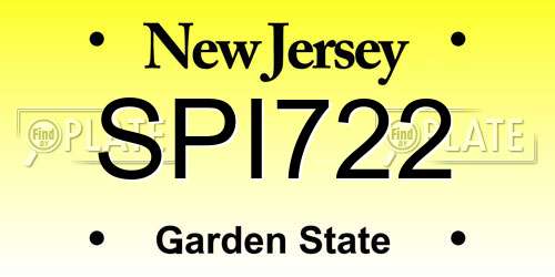 SPI722 New Jersey License Plate