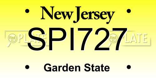 SPI727 New Jersey License Plate