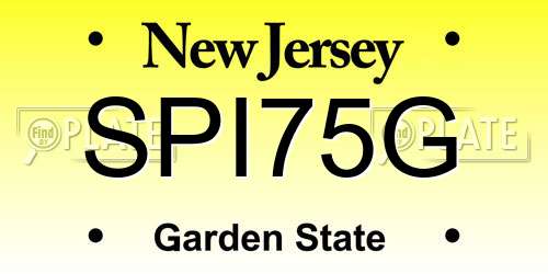 SPI75G New Jersey License Plate
