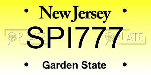 SPI777 New Jersey License Plate