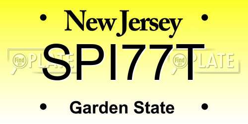 SPI77T New Jersey License Plate